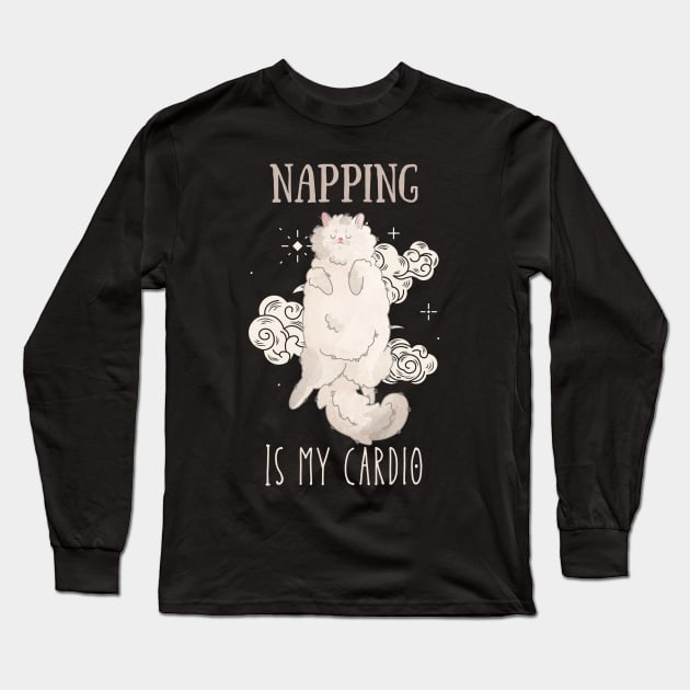 Napping is my cardio - Persian Cat - Gifts for cat lovers Long Sleeve T-Shirt by Feline Emporium